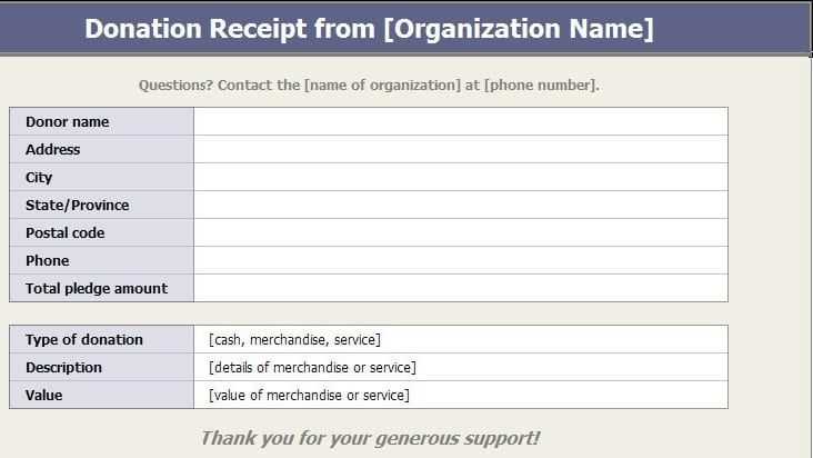 printable 501c3 donation receipt template