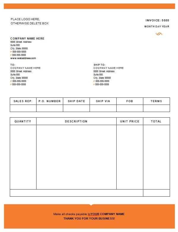 shipping company receipt template