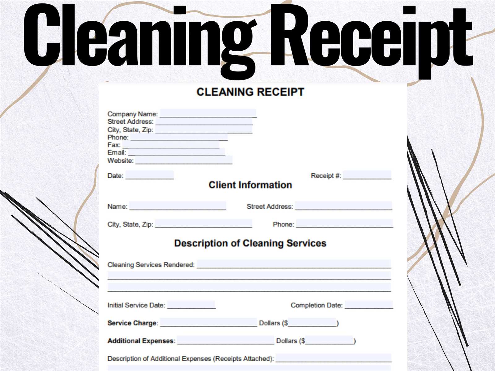 cleaning receipt template word