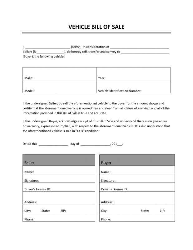 motor vehicle sales receipt template