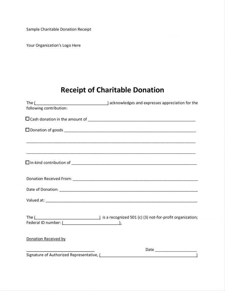 receipt of donation template