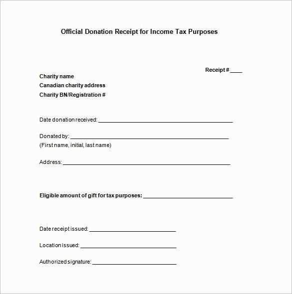 tax receipt for auction items template