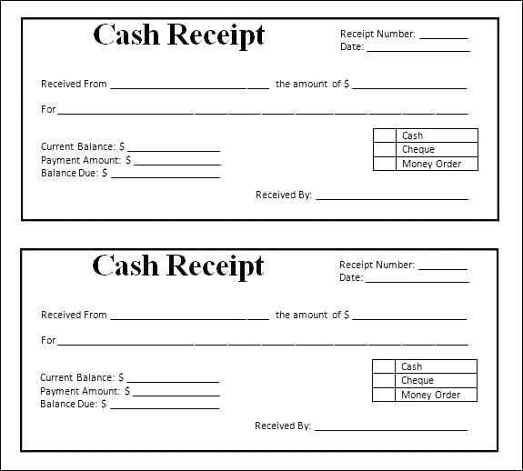 receipt of check payment template