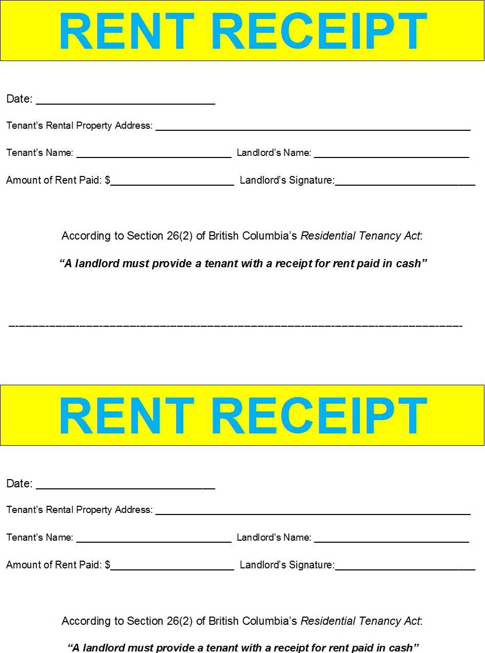 rent receipt template google docs