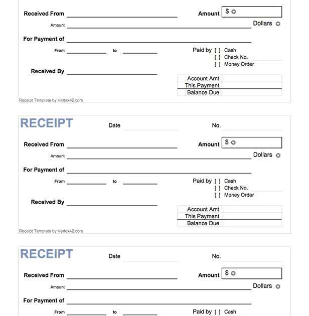 receipt template letter payment