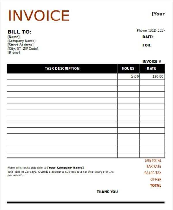 self employed receipt template