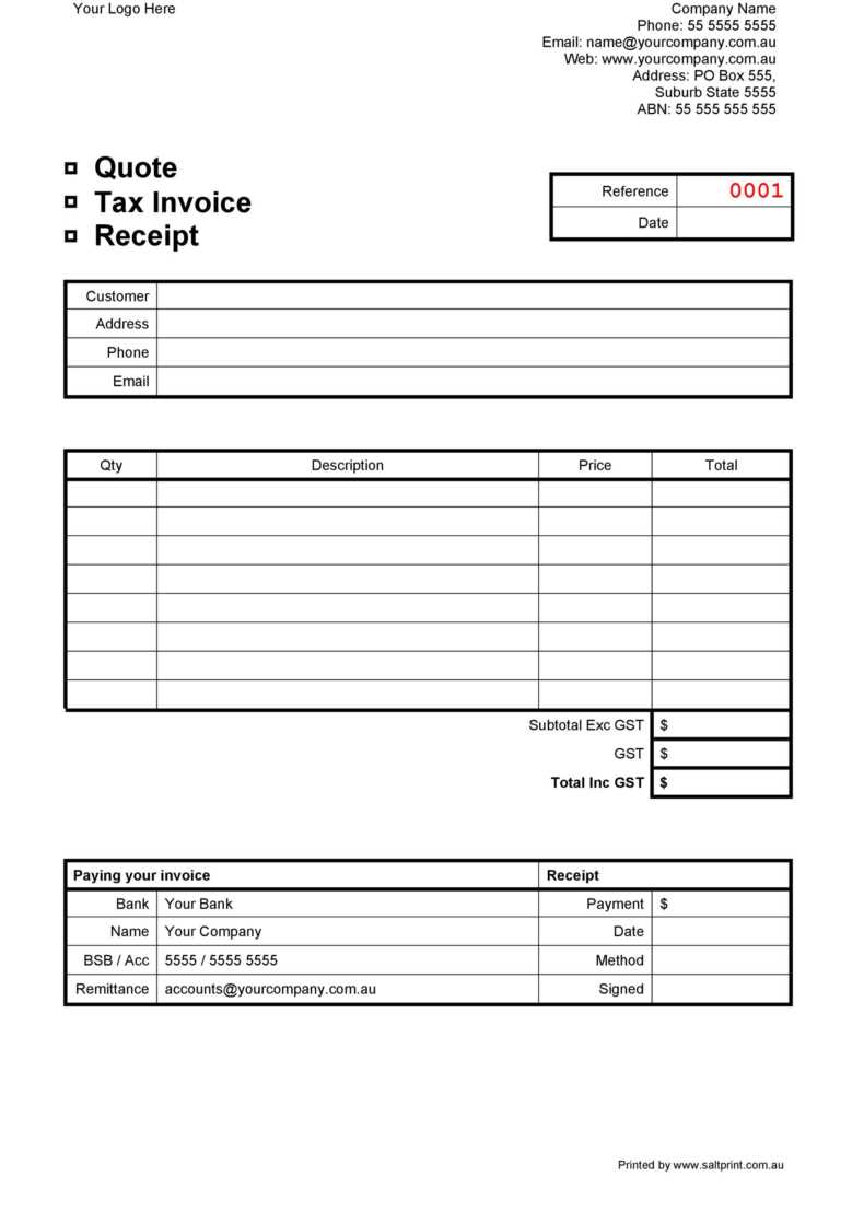 free basic receipt template