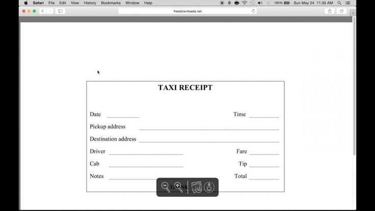 printable taxi receipt template