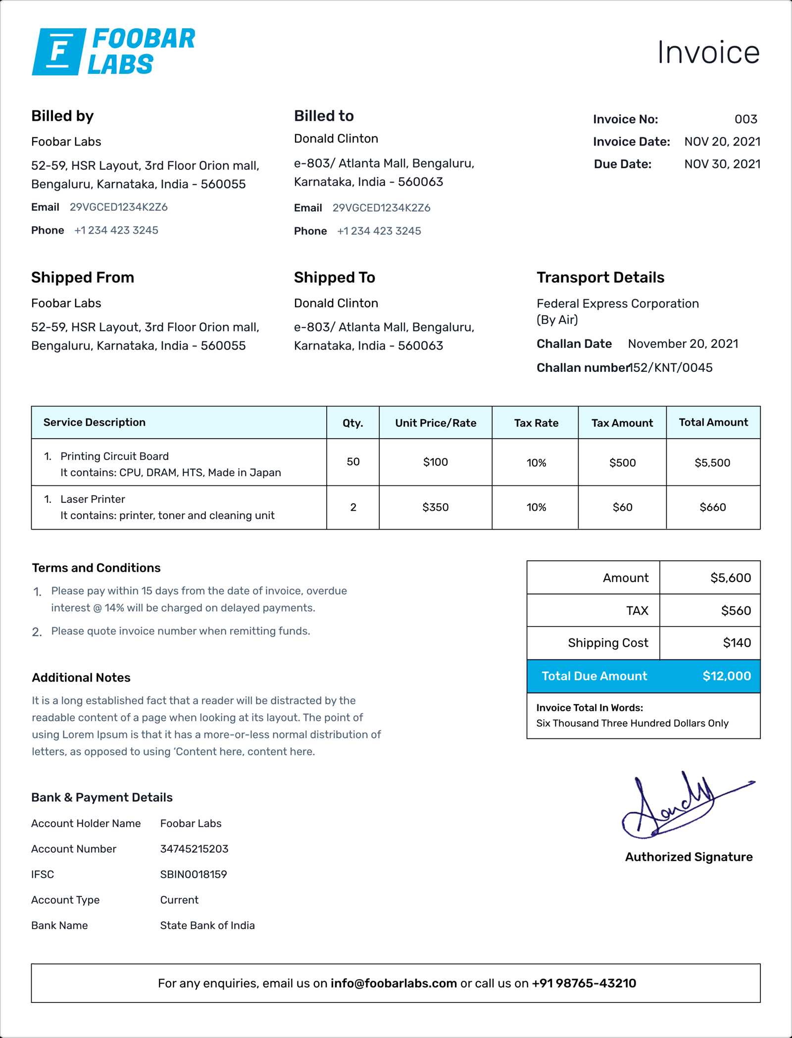 invoice receipt template html