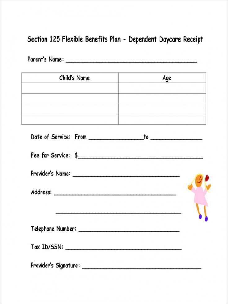 child care receipt template word free