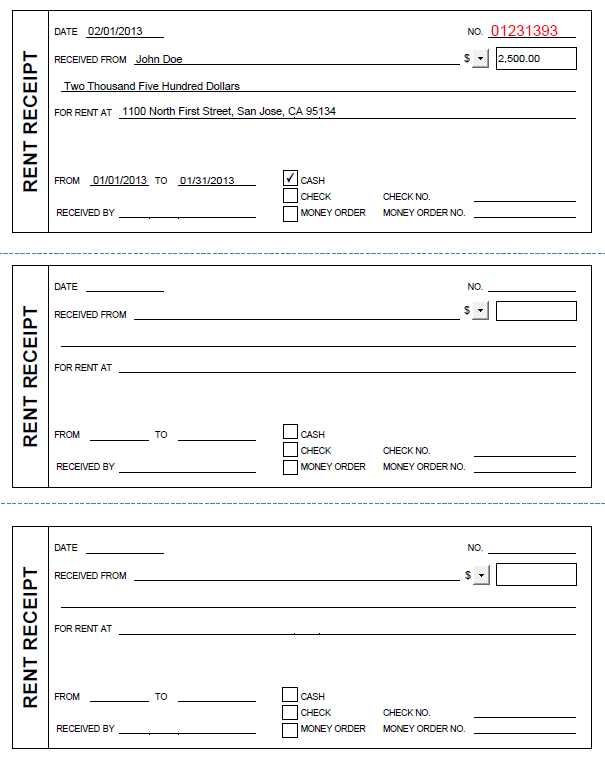 transfer receipt template