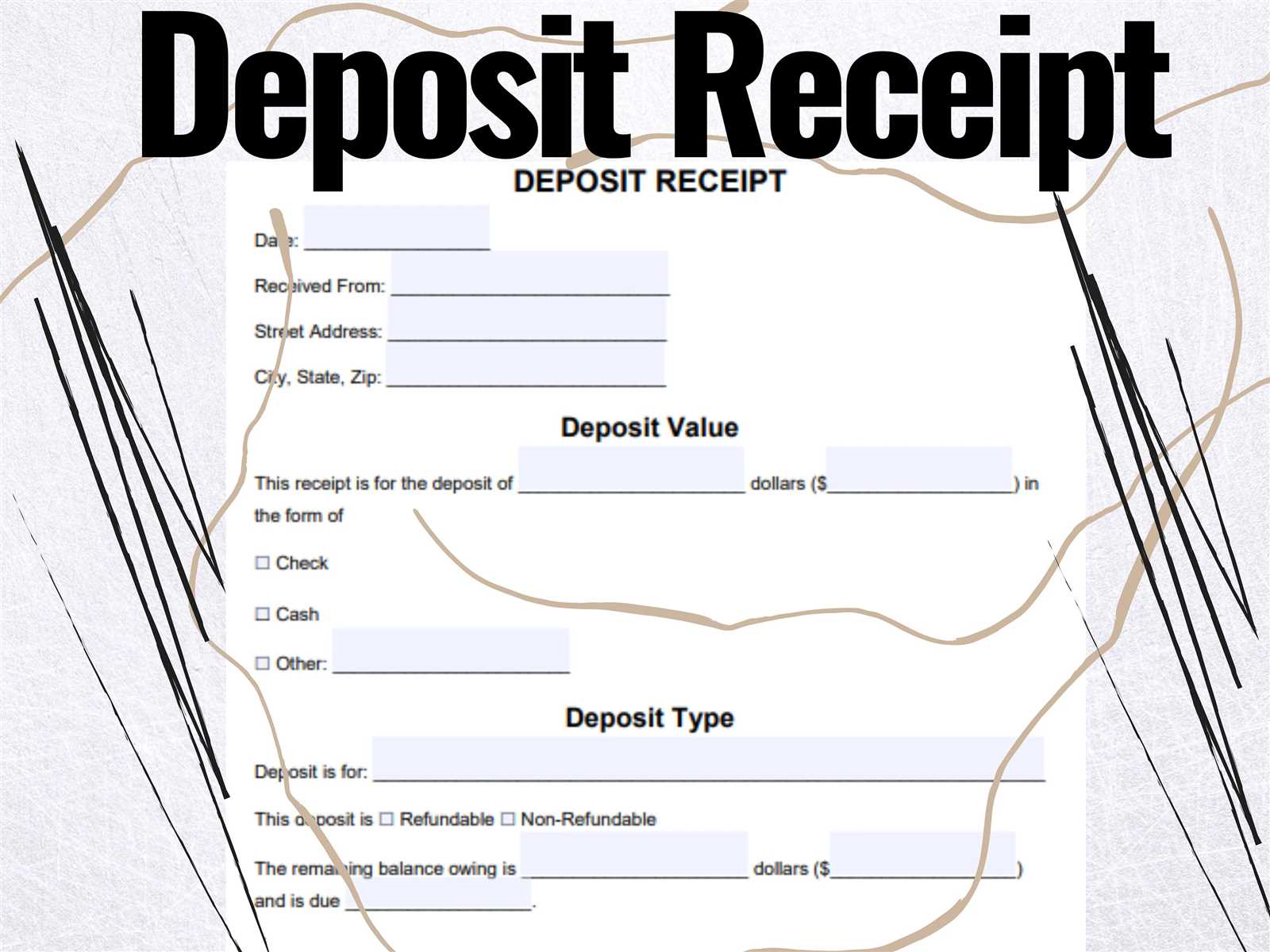 deposit receipt template word