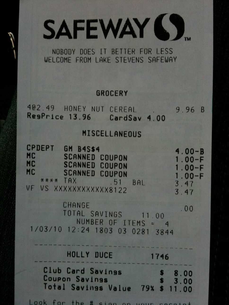 grocery store receipt template