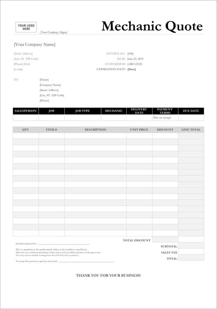 escalade mechanic repair receipt template