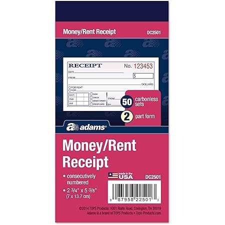 adams money rent receipt free templates