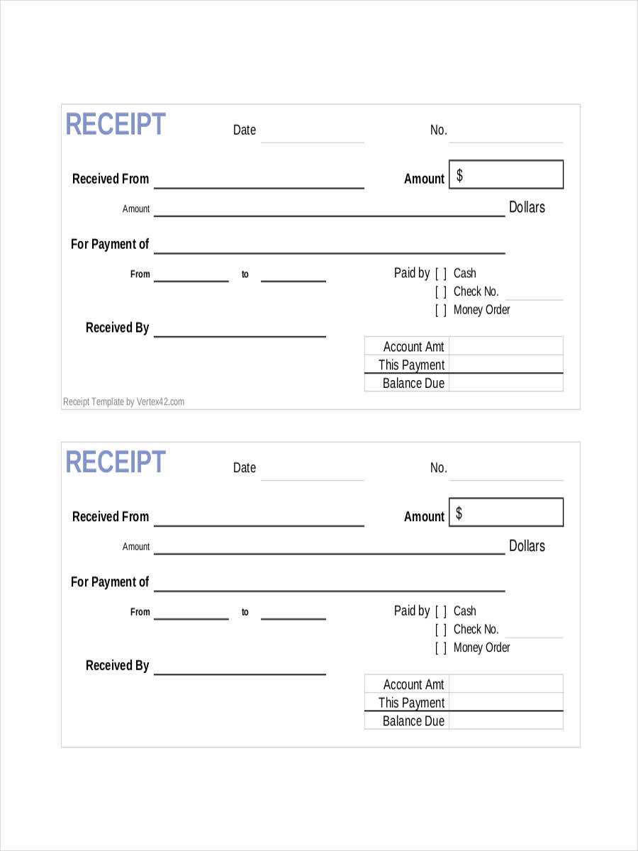 blank receipt template to fill out