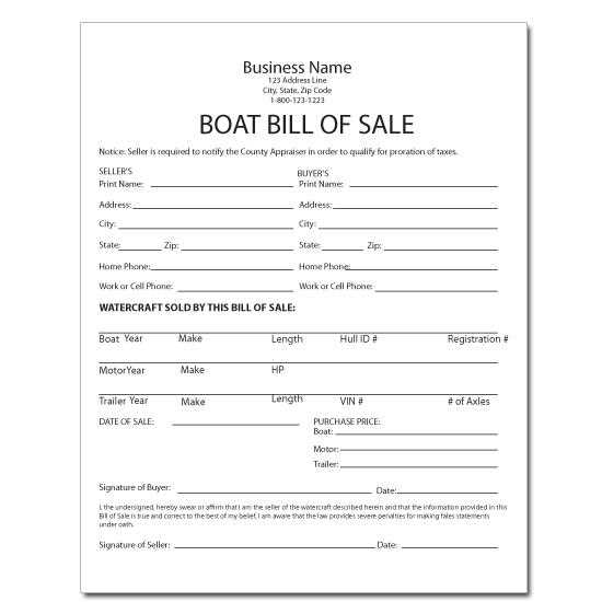 boat receipt template