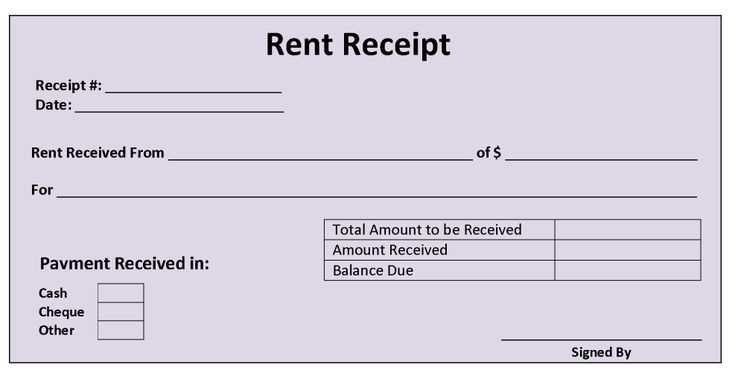 canada rent receipt template