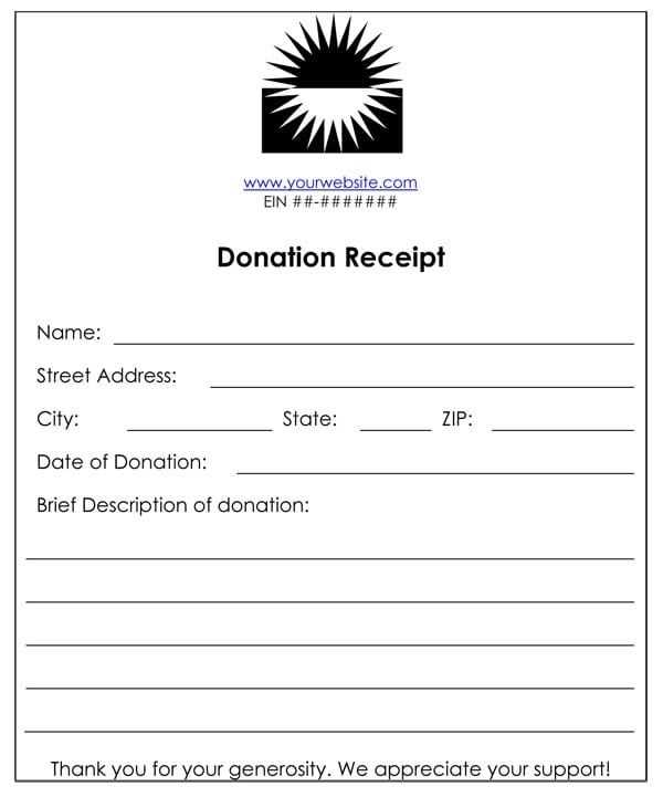 canadian charitable donation receipt template