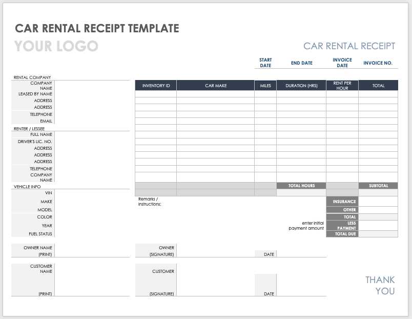 car detail receipt template