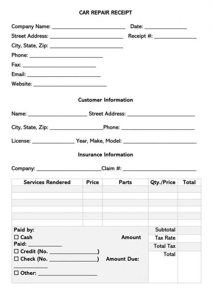 car receipt deposit template