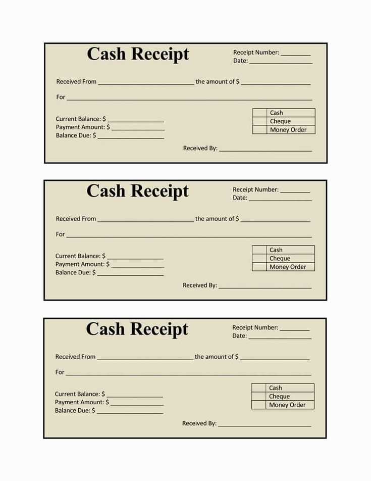 cash receipt html template