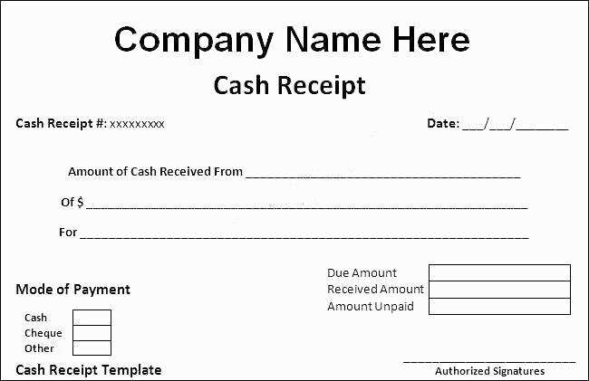 cash sale receipt template doc