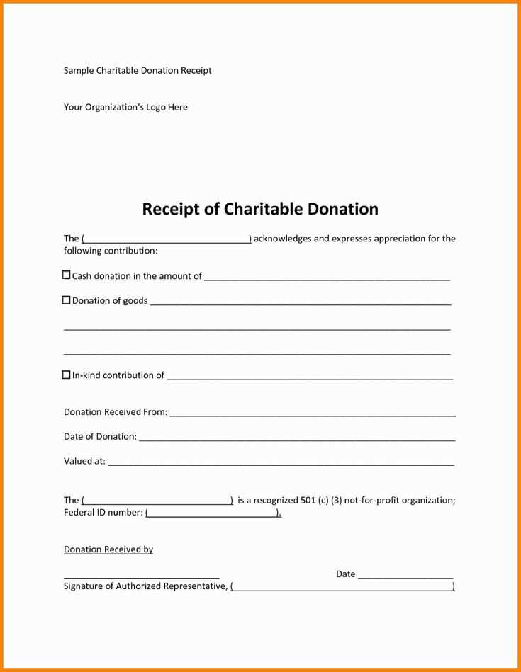 charitable receipt template