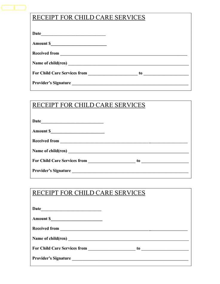 child support receipt template