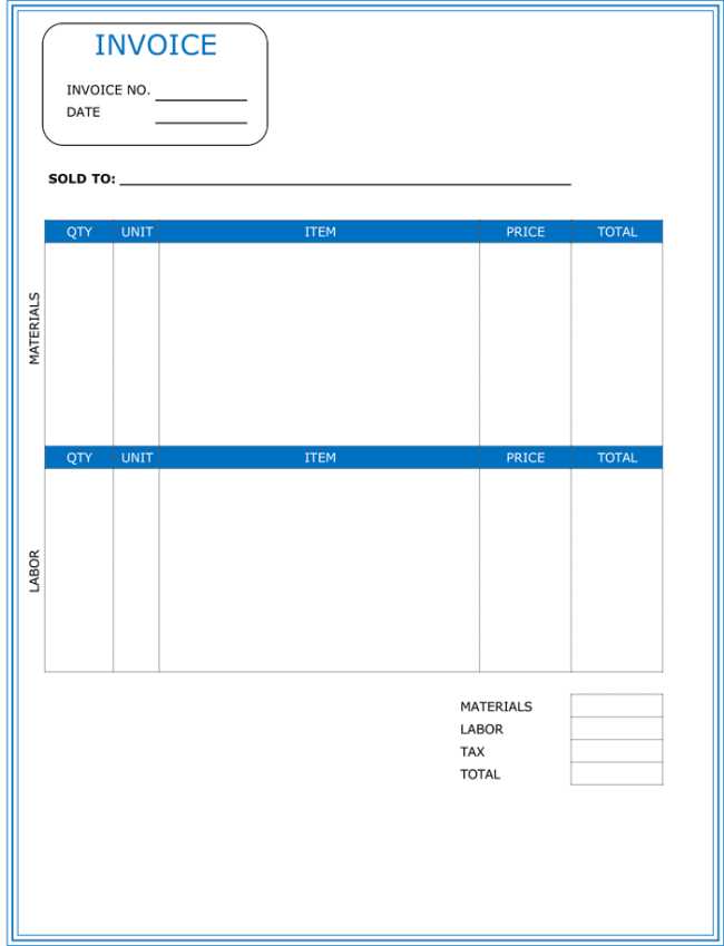 contractor receipts templates