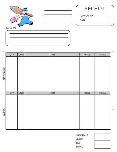 Contractor receipts templates