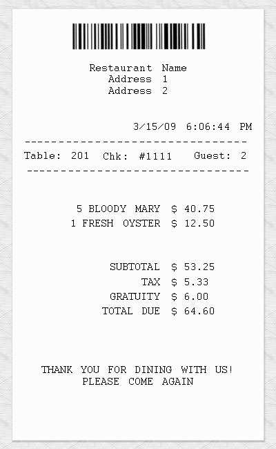 create fake receipt template