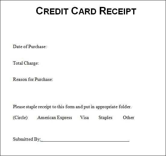 credit card receipt templates