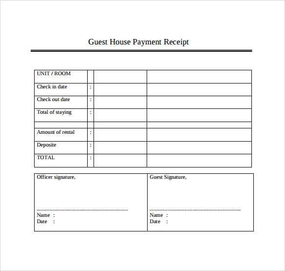 daycare payment receipt template