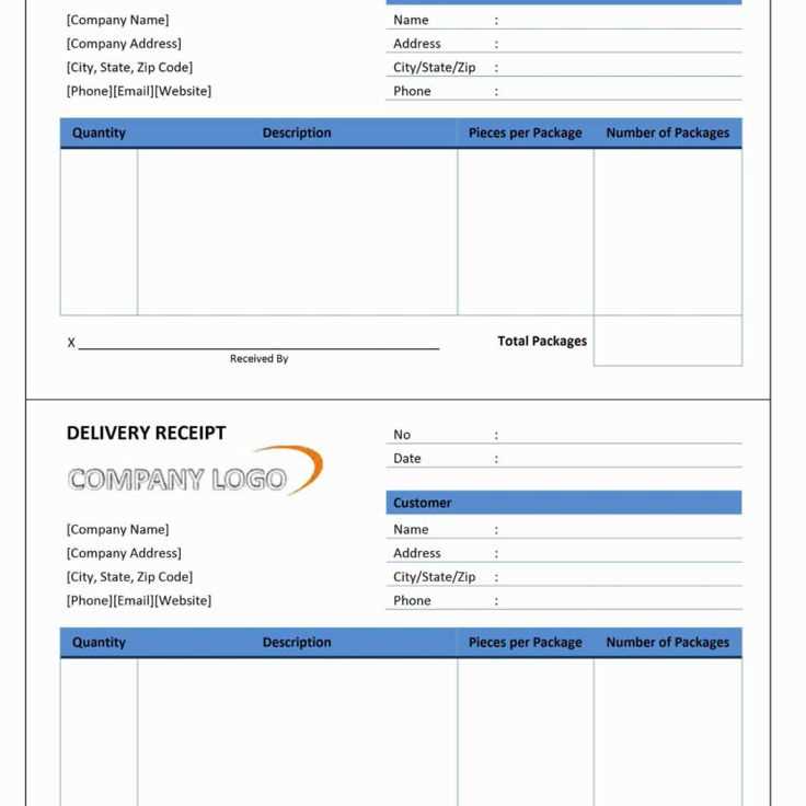 delivery receipt template free download