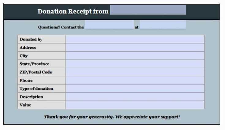 donation receipt template word