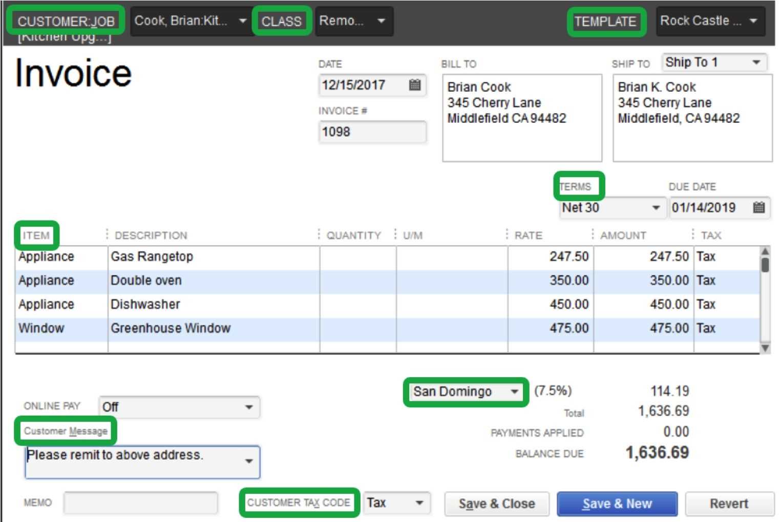 edit payment receipt template quickbooks