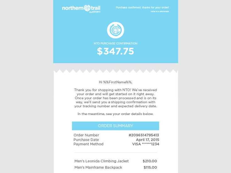 email receipt confirmation template
