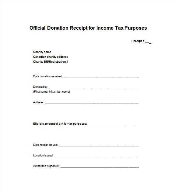 End of year donation receipt template