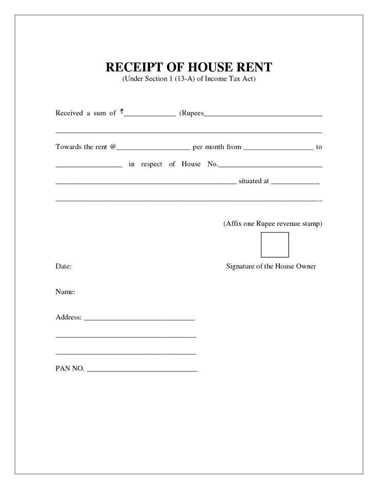 example of a rent receipt template