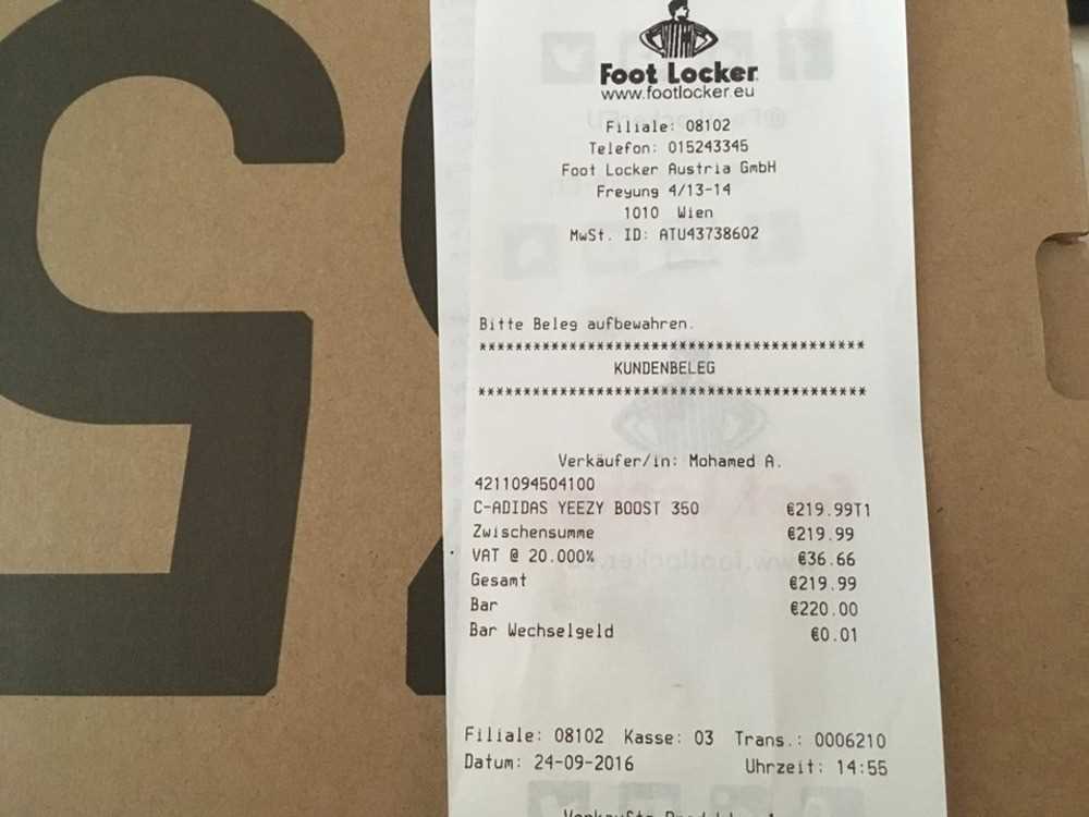 foot locker online receipt template