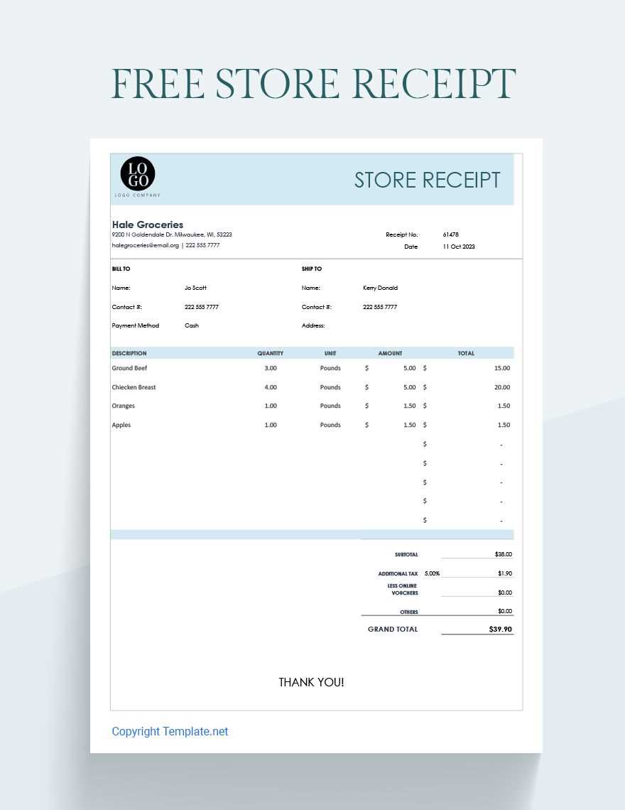 free basic receipt template