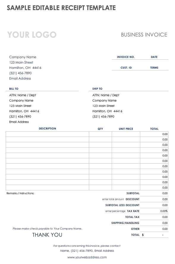 free credit card receipt template