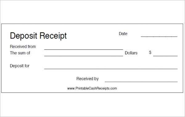 free deposit receipt template