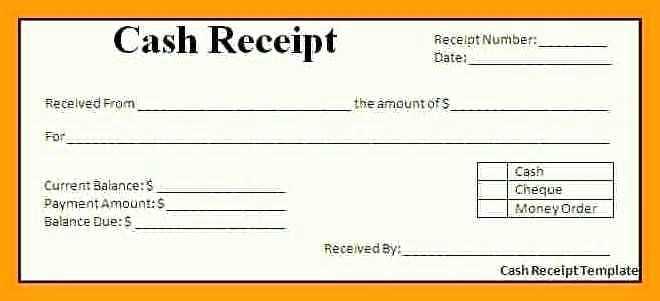 free editable cash receipt template