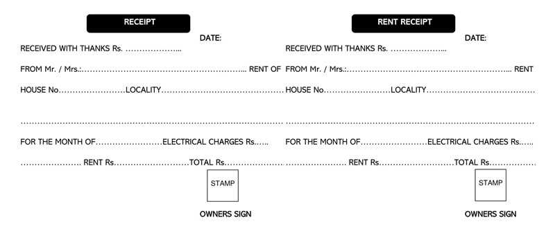 free editable rent receipt template