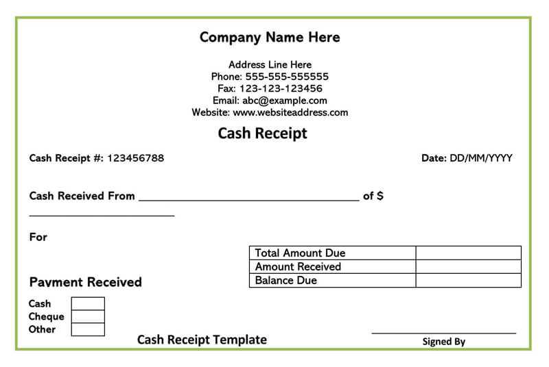 free email receipt template