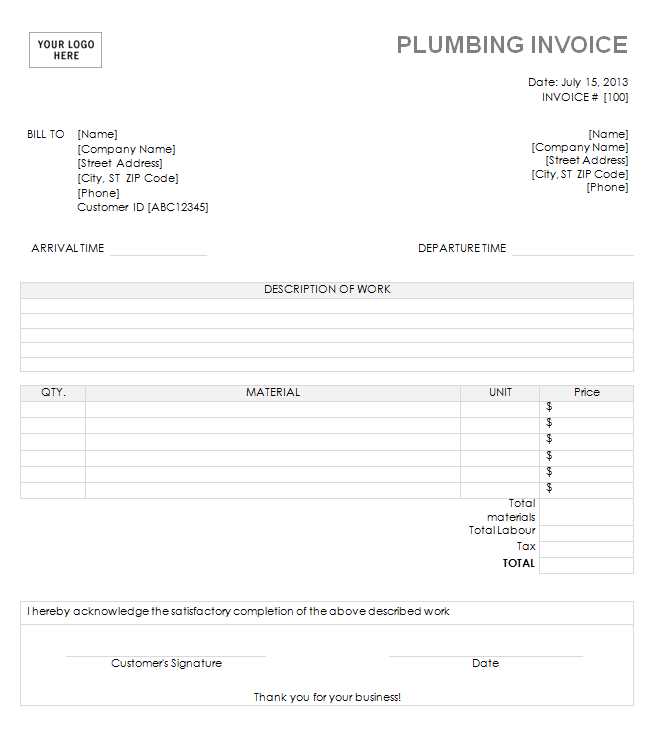 free plumber receipt template