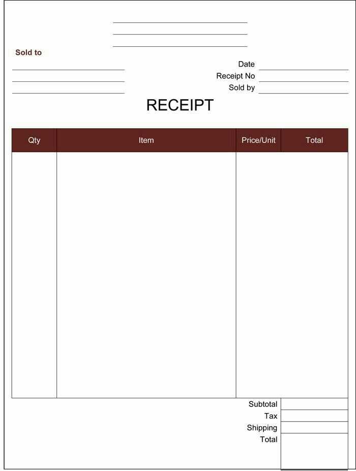 free receipt templates online