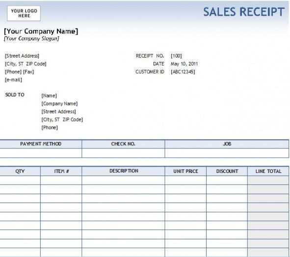 free sales receipt template download